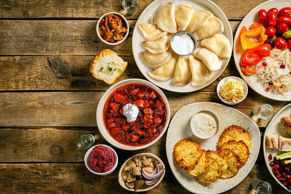 European comfort food variety with stews and baked dishes